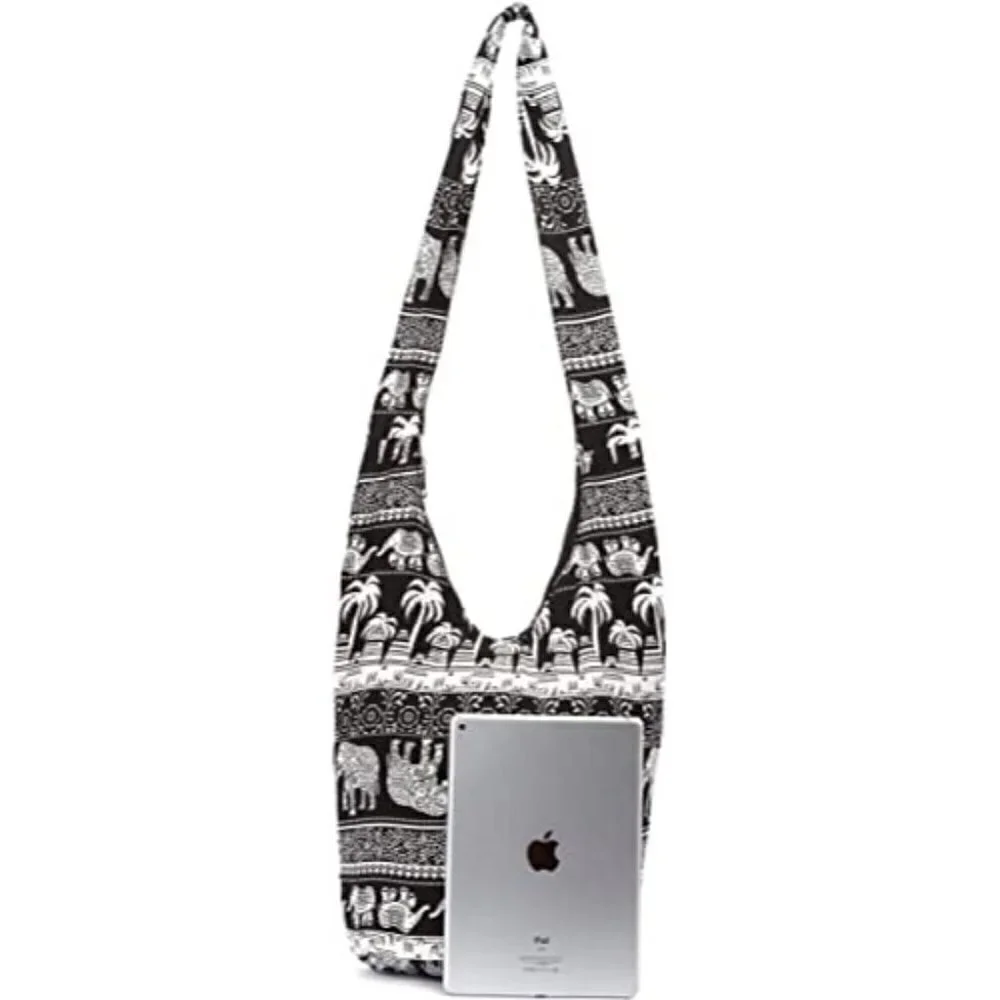 𝅺🆕 Hobo Fashion canvas Shoulder Bag Hippie Crossbody Bohemian Animal Print NWT